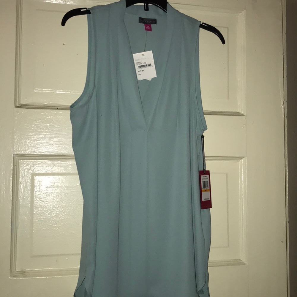 Vince camuto drape sleeveless blouse